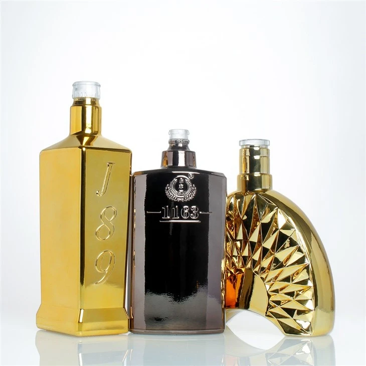 Custom Electroplated Whisky Glass Bottle
