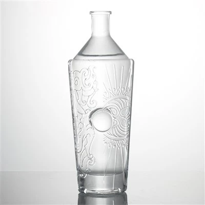 Wytłoczona Szklana Butelka Whisky Z Korkiem